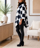 Ladies White Fur Collar Poncho - StylePhase SA