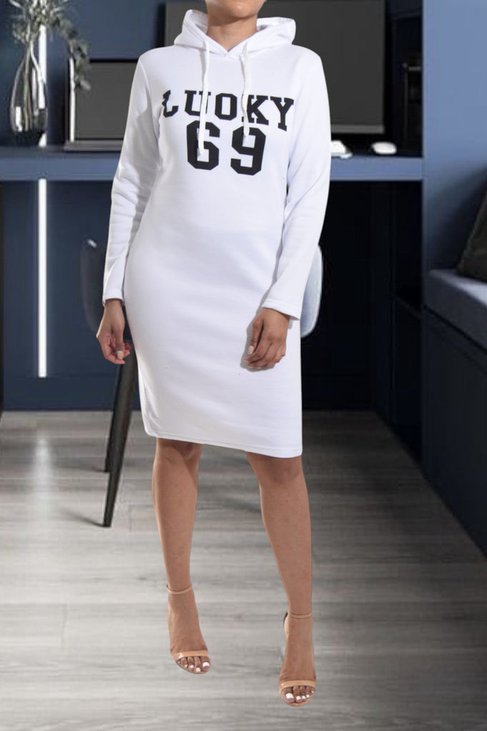 Ladies White Hoody Dress - StylePhase SA