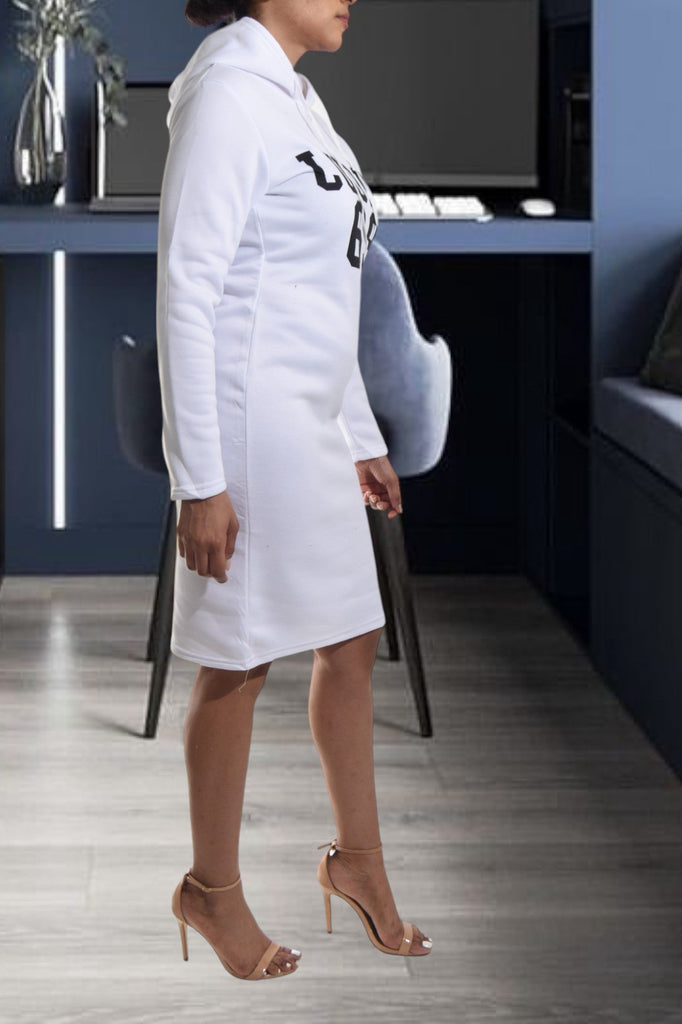 Ladies White Hoody Dress - StylePhase SA