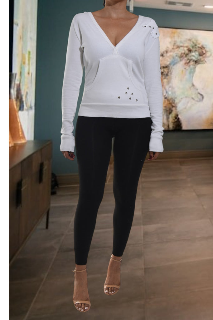 Ladies White Hoody Top - StylePhase SA