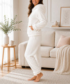 Ladies White Kangaroo Hoody Plush Pj Set - StylePhase SA