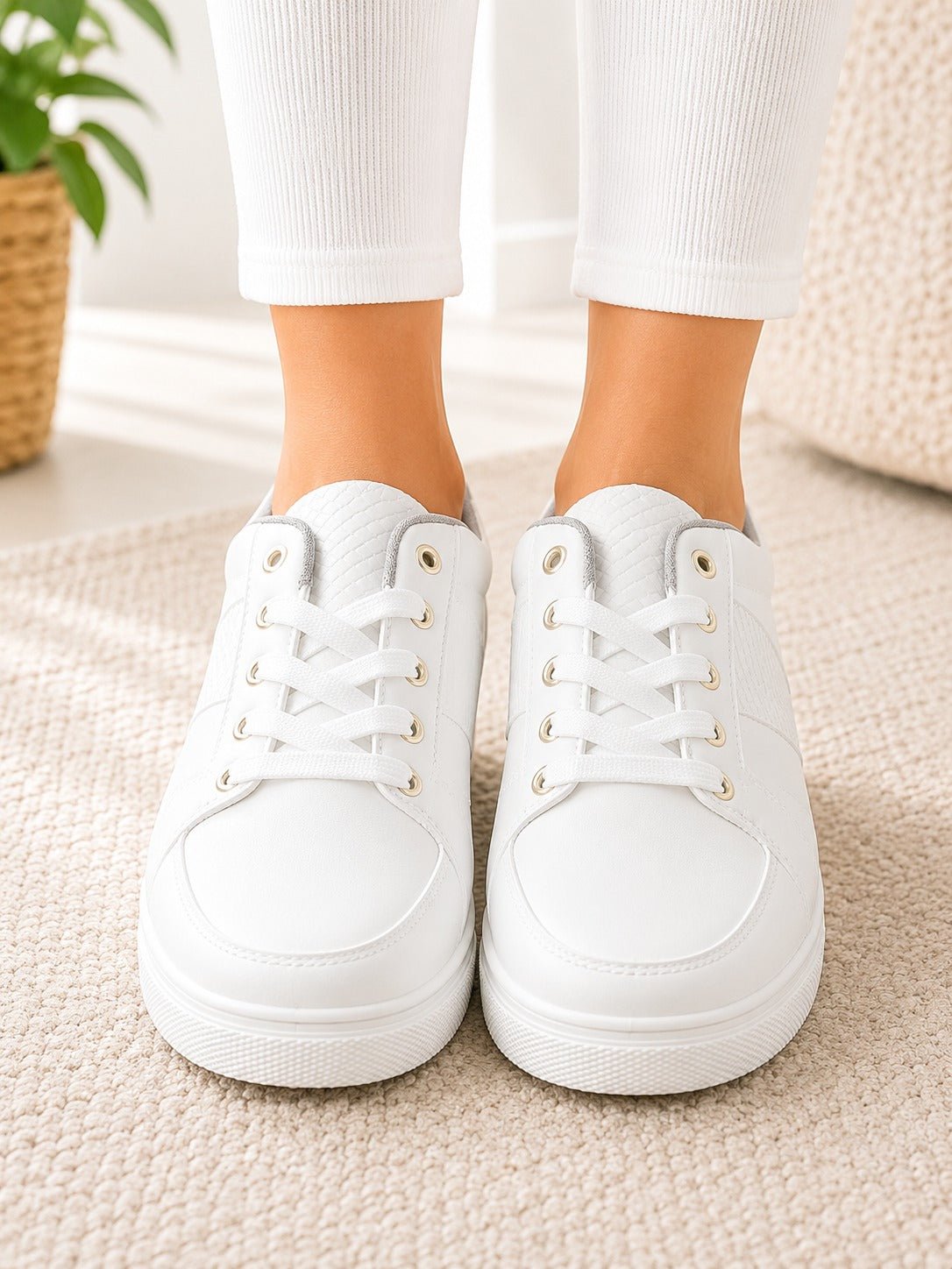 Ladies White Lace Sneaker - StylePhase SA