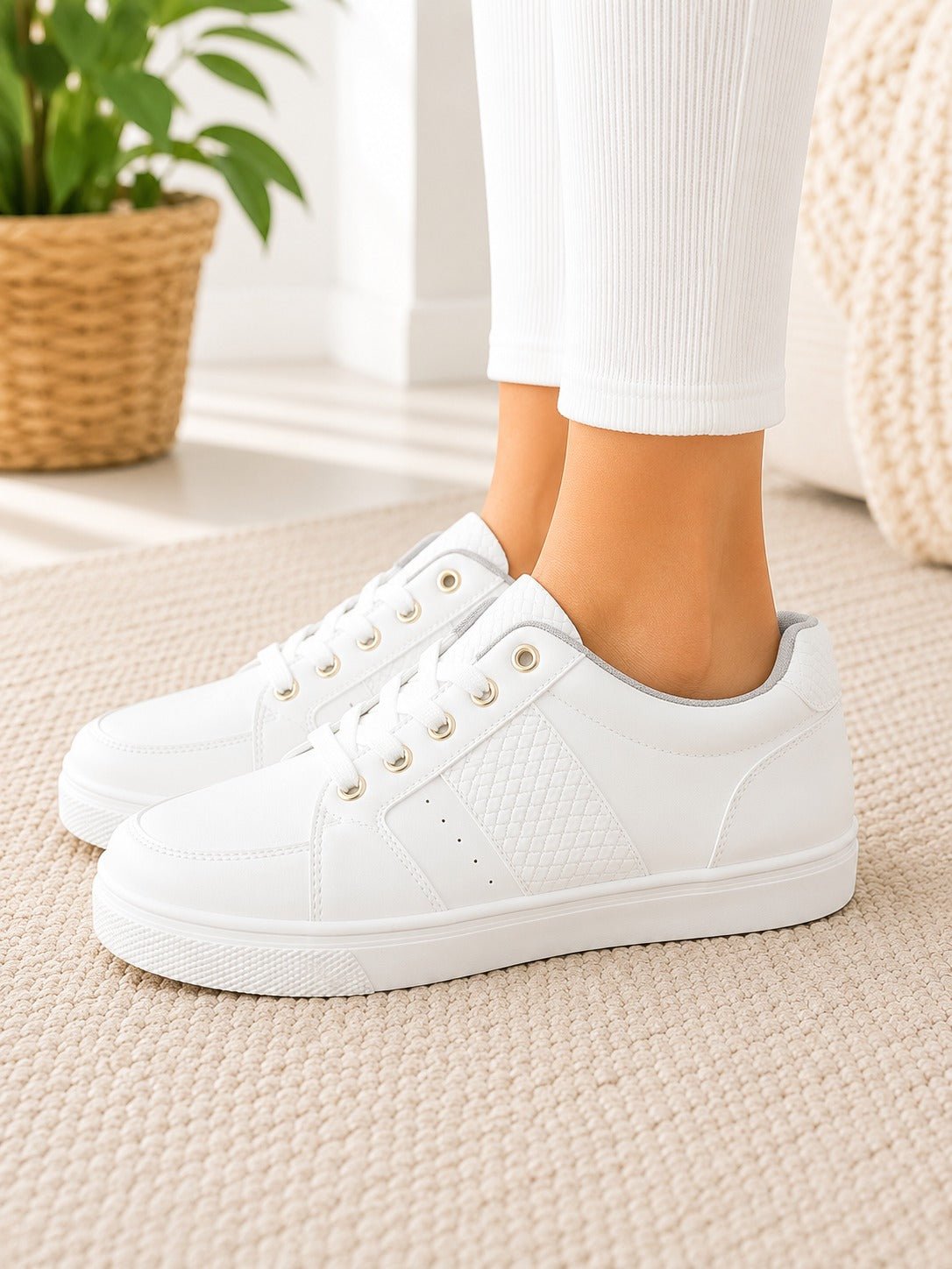 Ladies White Lace Sneaker - StylePhase SA