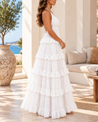 Ladies White Layered Maxi Dress - StylePhase SA