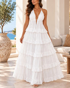 Ladies White Layered Maxi Dress - StylePhase SA