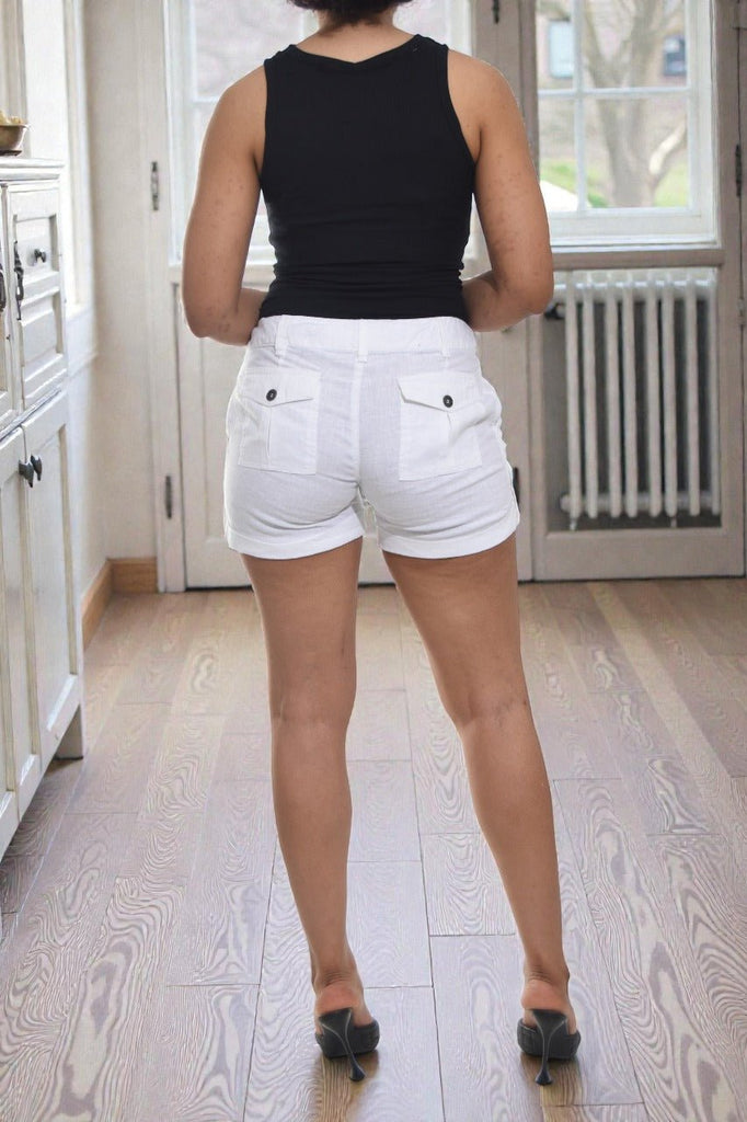 Ladies White Linen Shorts - StylePhase SA