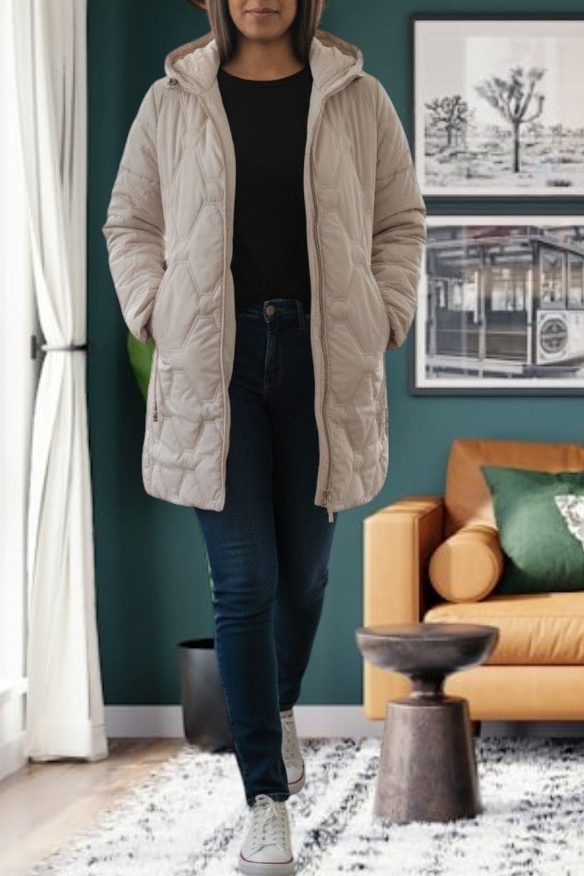 Ladies White Long Puffer Jacket - StylePhase SA