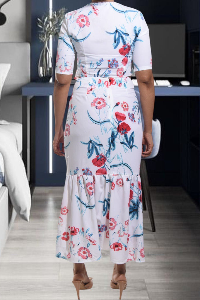 Ladies White Maxi Two Piece Set - StylePhase SA