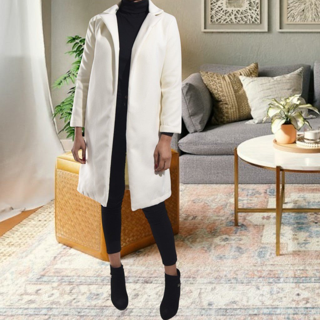 Ladies White Open Coat - StylePhase SA