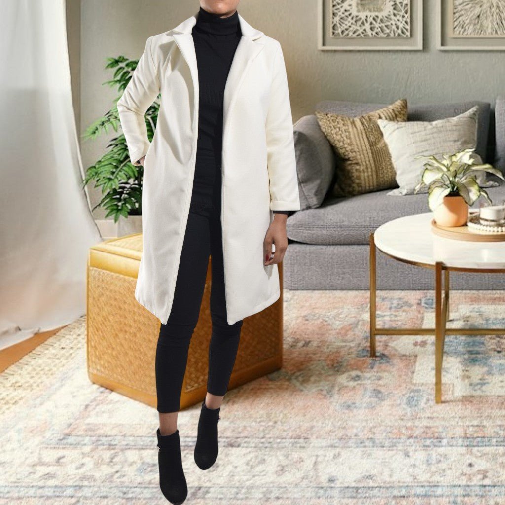 Ladies White Open Coat - StylePhase SA