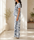 Ladies White Paisley Print Two-Piece Set - StylePhase SA