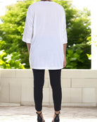 Ladies White Pattern Sleeve Top - StylePhase SA