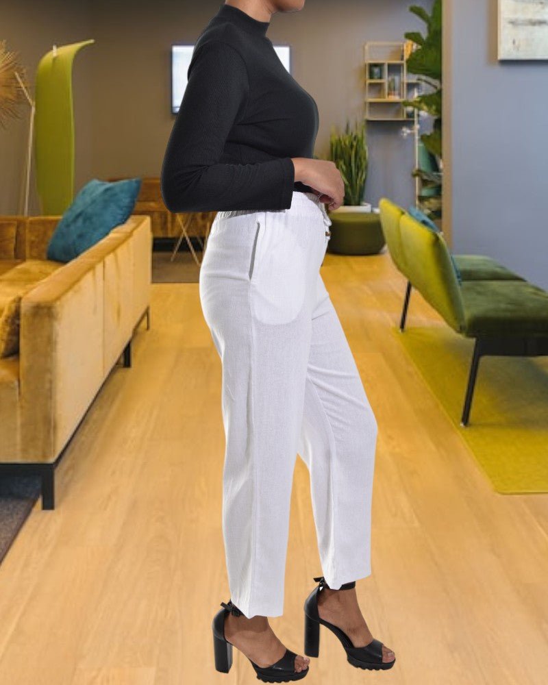 Ladies White Pocket Pants - StylePhase SA