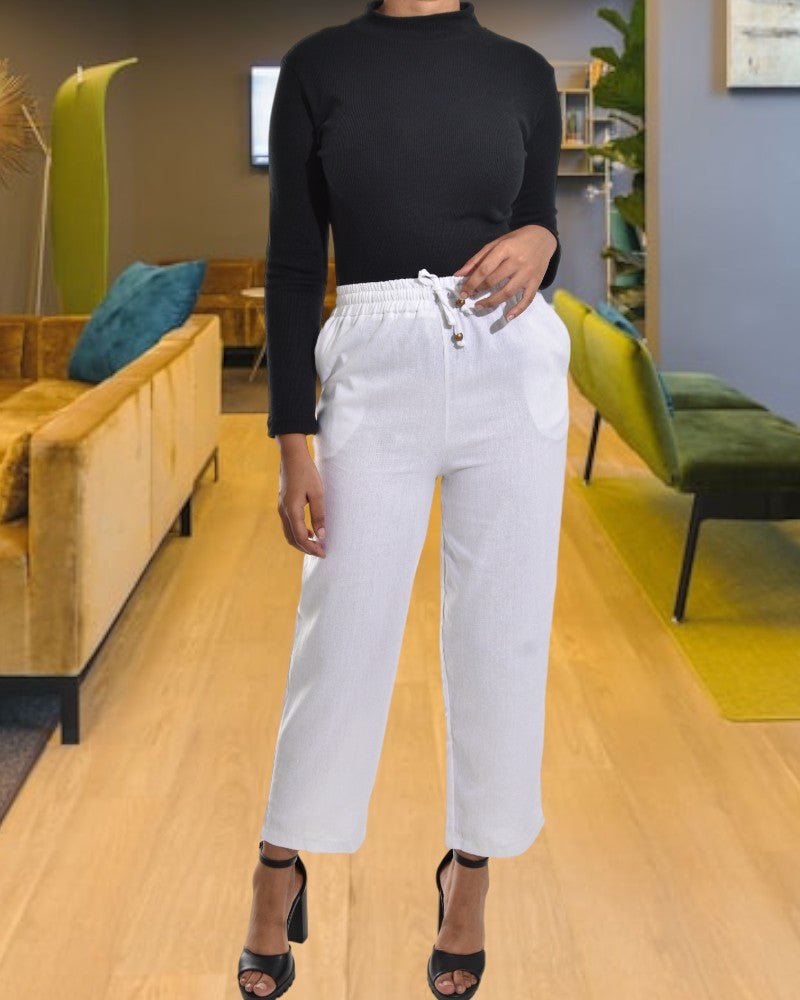 Ladies White Pocket Pants - StylePhase SA