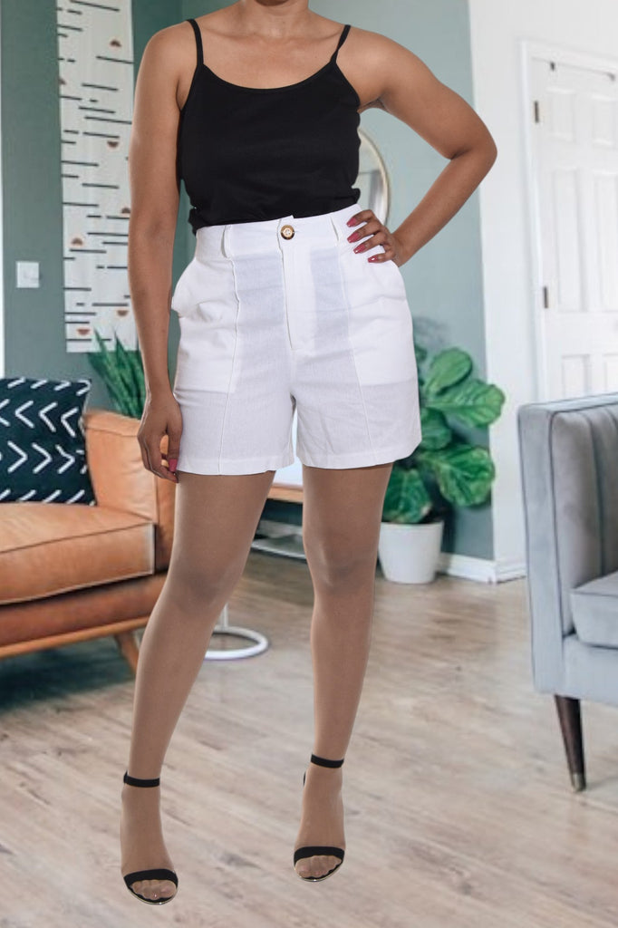 Ladies White Pocket Short - StylePhase SA