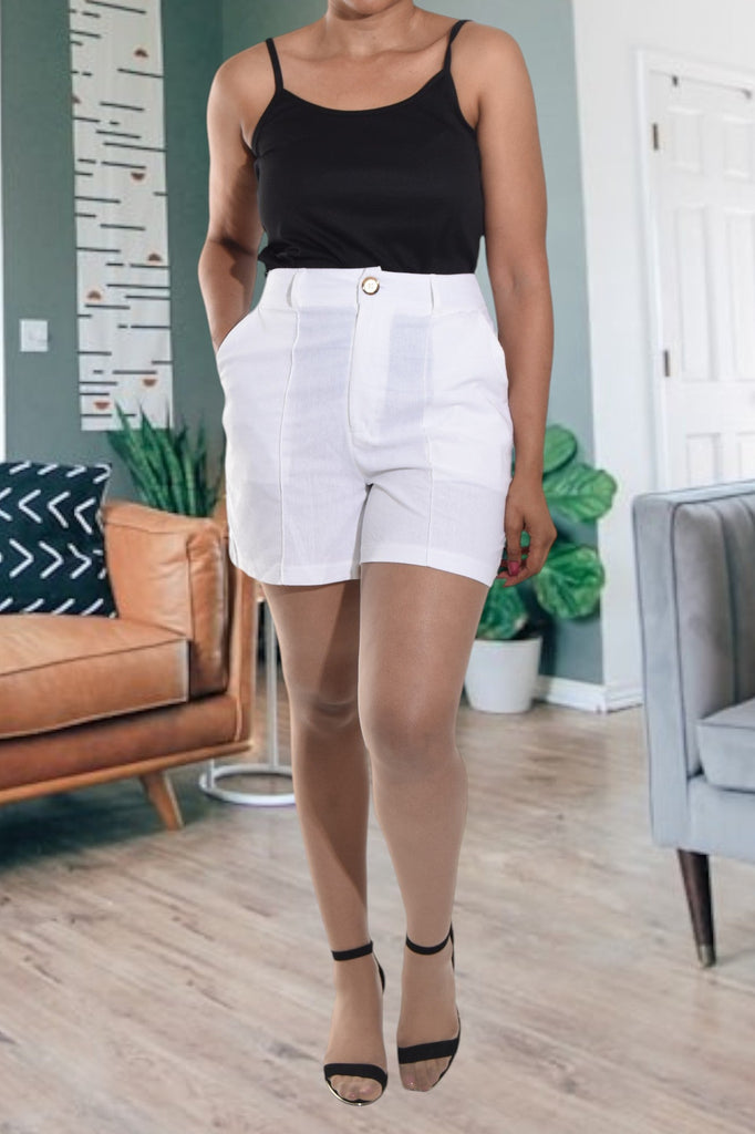 Ladies White Pocket Short - StylePhase SA