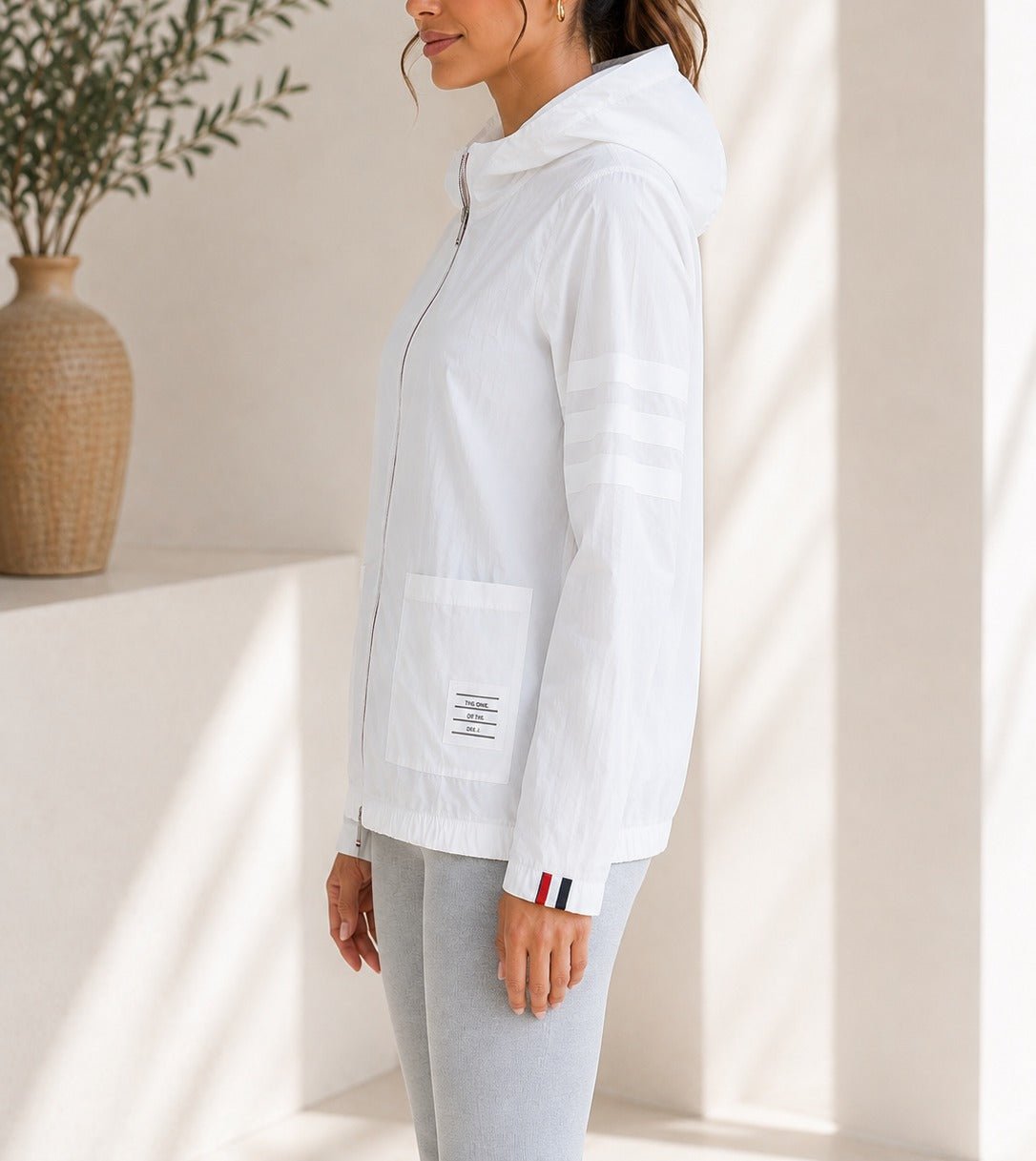 Ladies White Pocket Zip Jacket - StylePhase SA