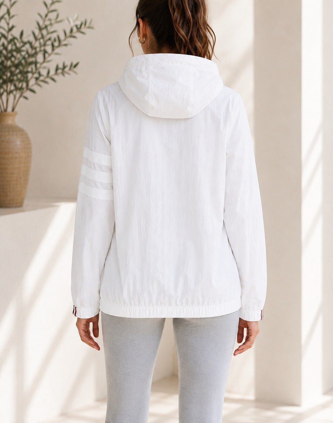 Ladies White Pocket Zip Jacket - StylePhase SA