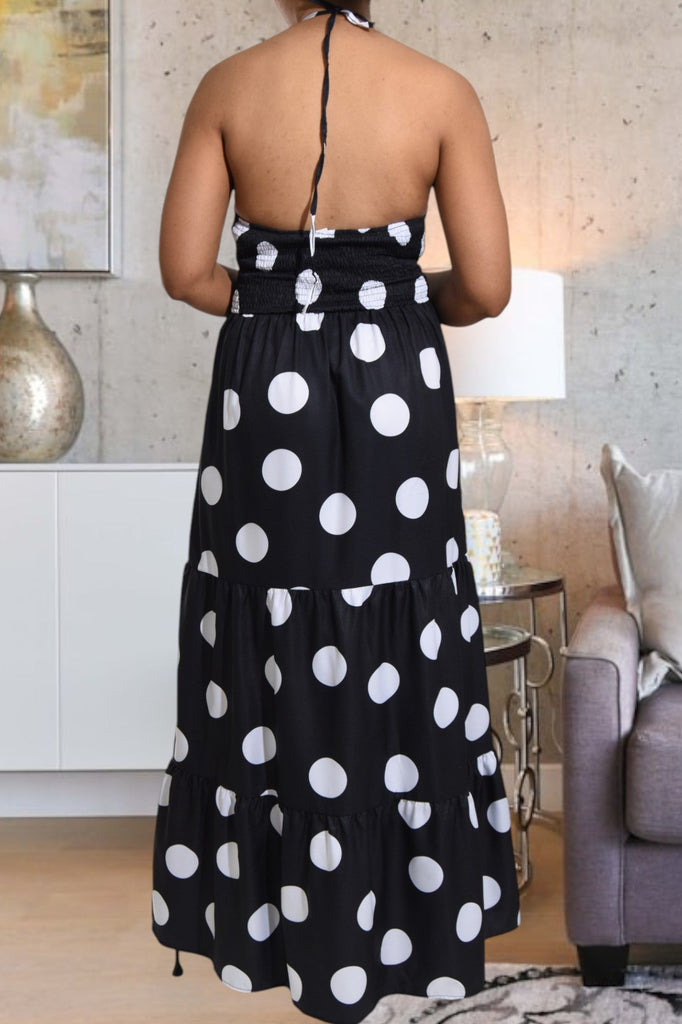 Ladies White Polka Dot Dress - StylePhase SA