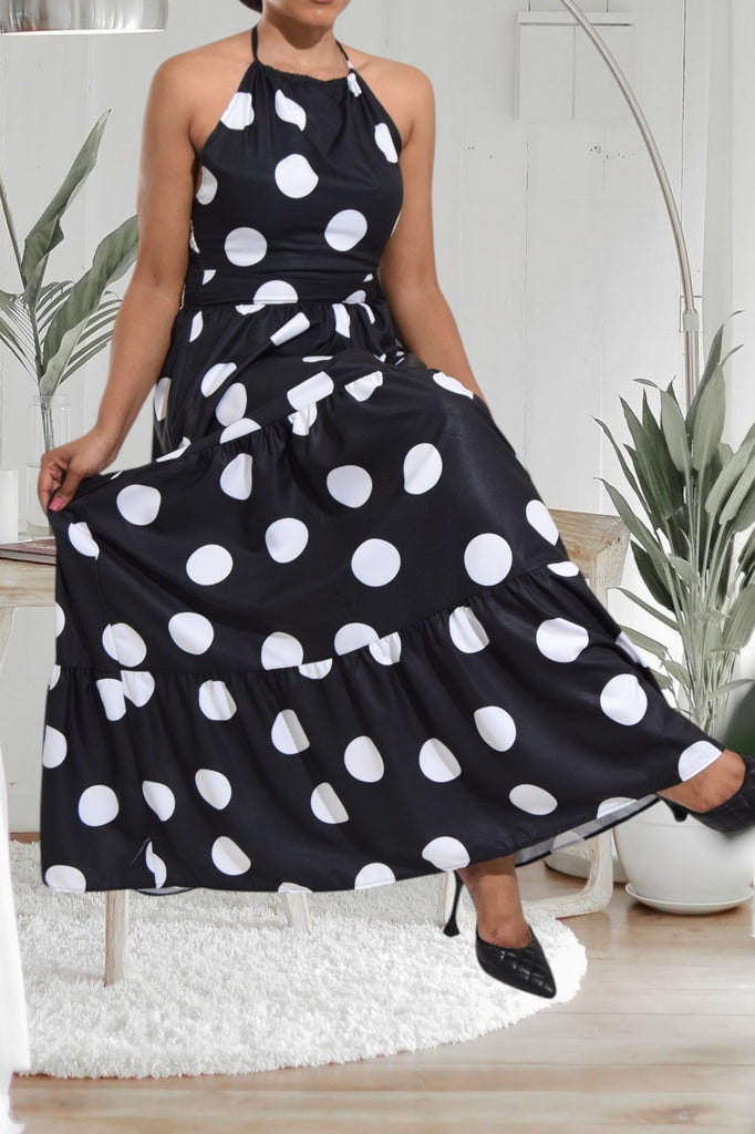 Ladies White Polka Dot Dress - StylePhase SA