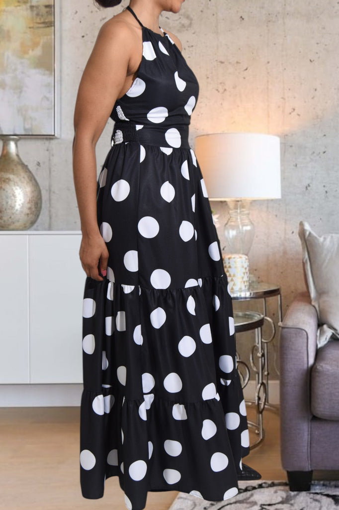 Ladies White Polka Dot Dress - StylePhase SA