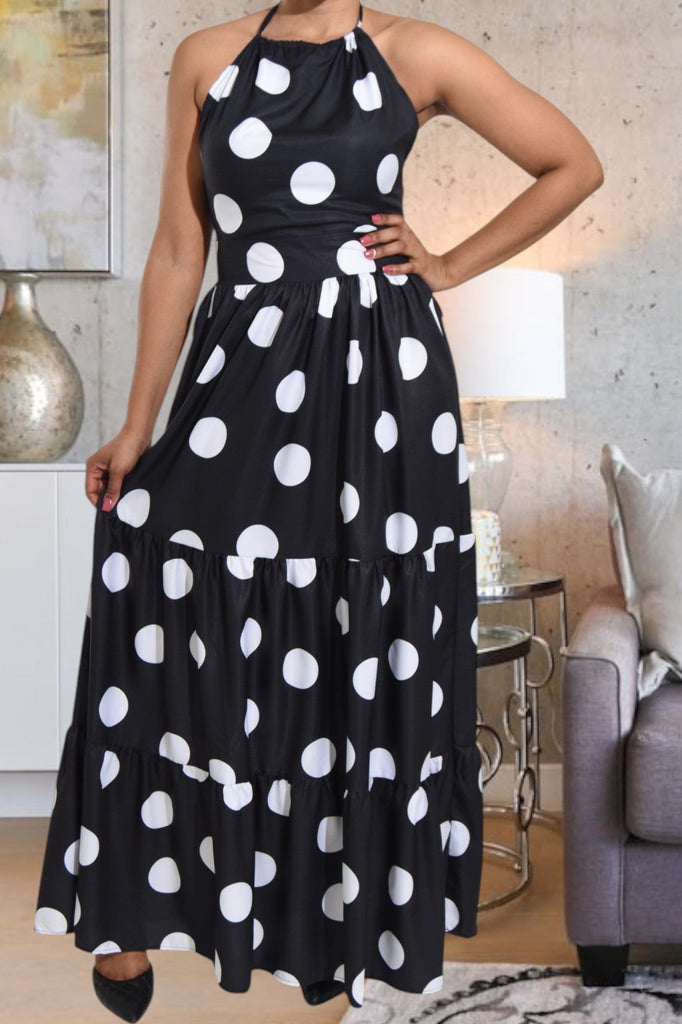 Ladies White Polka Dot Dress - StylePhase SA