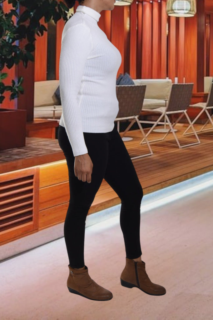 Ladies White Polo Neck Jersey - StylePhase SA