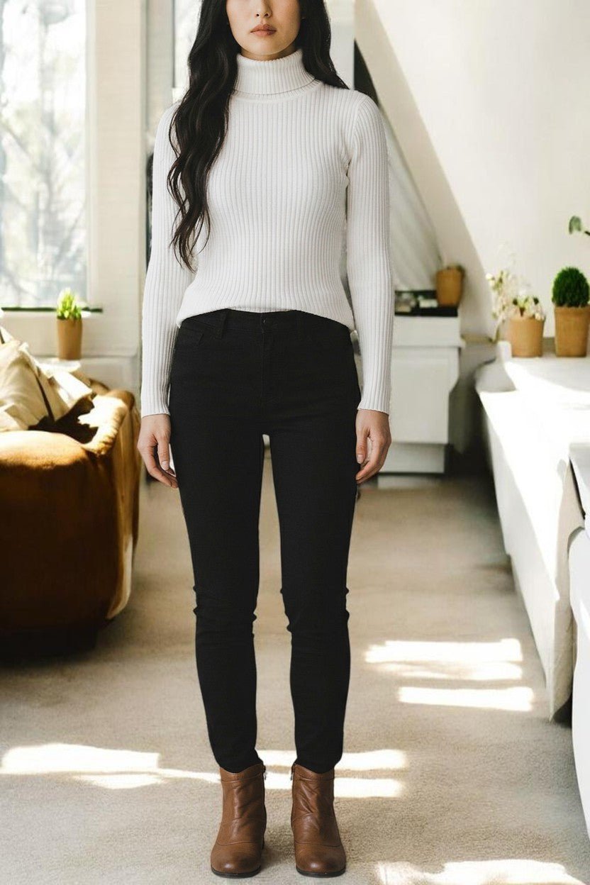 Ladies White Polo Neck Jersey Top - StylePhase SA
