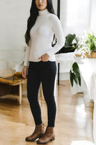 Ladies White Polo Neck Jersey Top - StylePhase SA