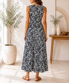 Ladies White Printed Crinkle Sleeveless Dress - StylePhase SA
