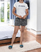 Ladies White Printed Pj Set - Paris - StylePhase SA