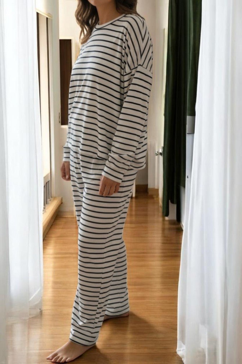 Ladies White Rib Knit Pj Set - StylePhase SA