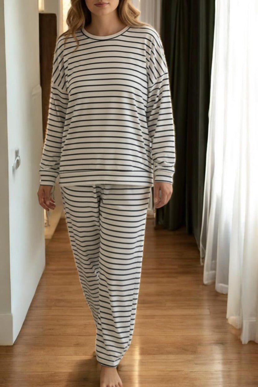 Ladies White Rib Knit Pj Set - StylePhase SA