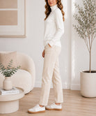 Ladies White Rib Polo Neck Jersey - StylePhase SA