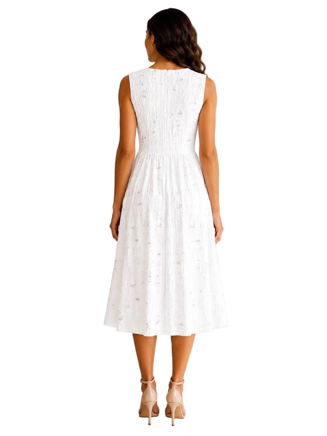 Ladies White Rip Look Pocket Dress - StylePhase SA