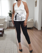 Ladies White Satin Halter Neck Top - StylePhase SA