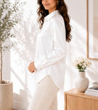 Ladies White Satin Shirt-New Feeling - StylePhase SA