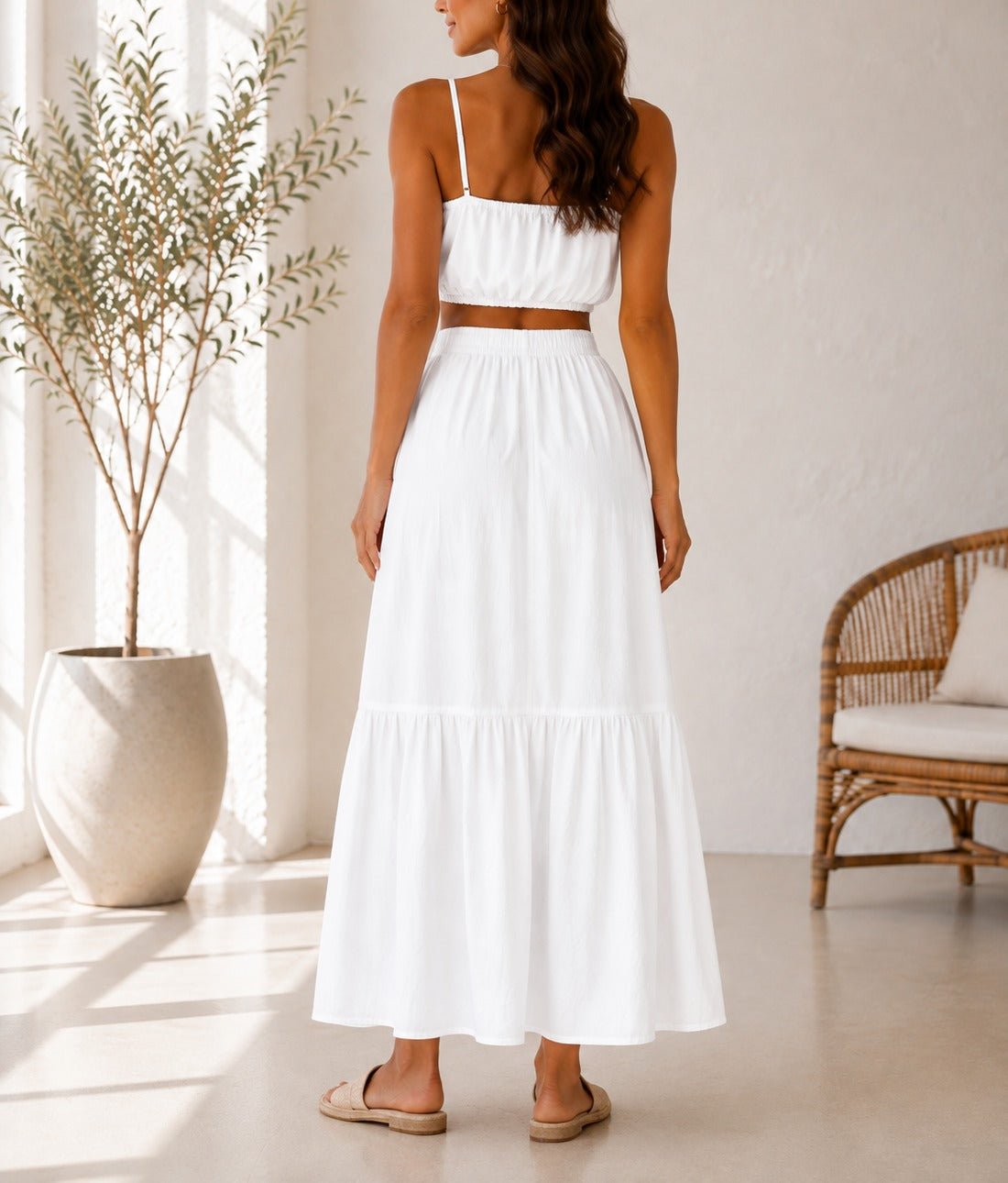 Ladies White Skirt Two-Piece Set - StylePhase SA