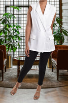 Ladies White Sleeveless Blazer - StylePhase SA