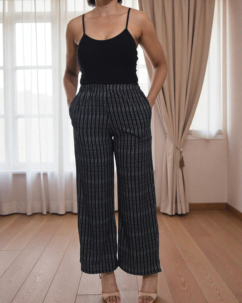 Ladies White Stripe Pocket Pants - StylePhase SA