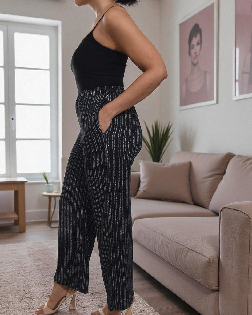 Ladies White Stripe Pocket Pants - StylePhase SA