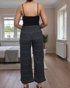 Ladies White Stripe Pocket Pants - StylePhase SA