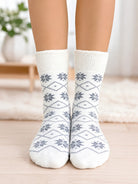 Ladies White Thermal Slipper Socks - StylePhase SA