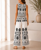 Ladies White Tropical Print Wide Leg Two Piece - StylePhase SA