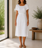 Ladies White Tunic Tie Dress - StylePhase SA