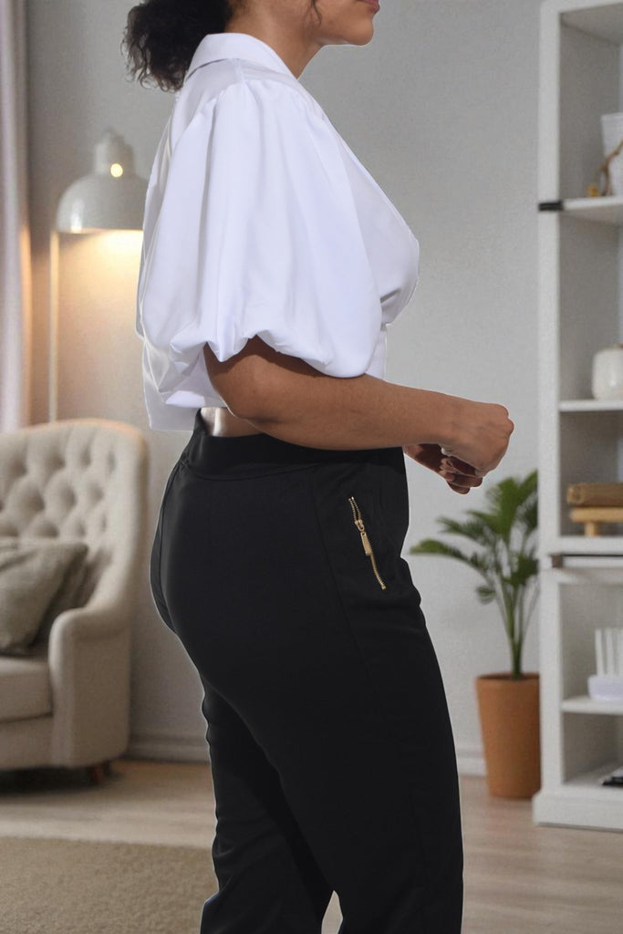 Ladies White V Neck Crop Top - StylePhase SA
