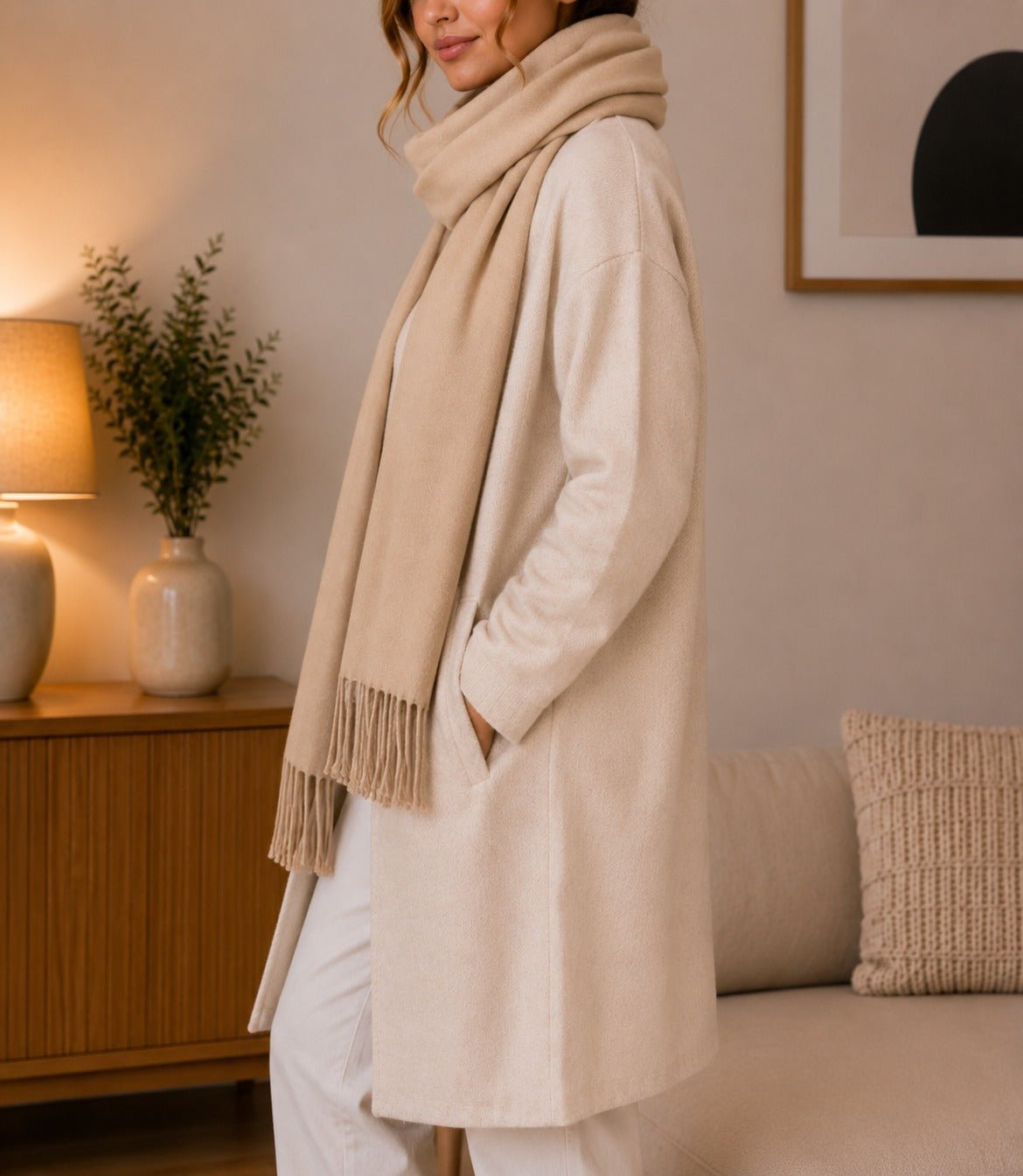 Ladies Winter Scarf - Beige - StylePhase SA