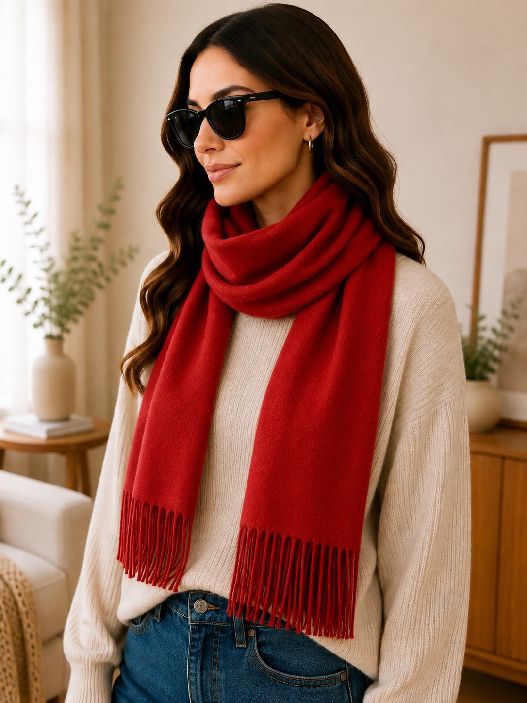 Ladies Winter Scarf - Red - StylePhase SA
