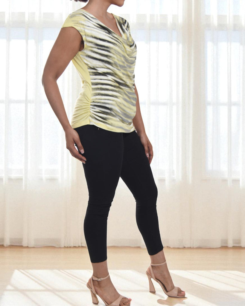 Ladies Yellow And Grey Top - StylePhase SA