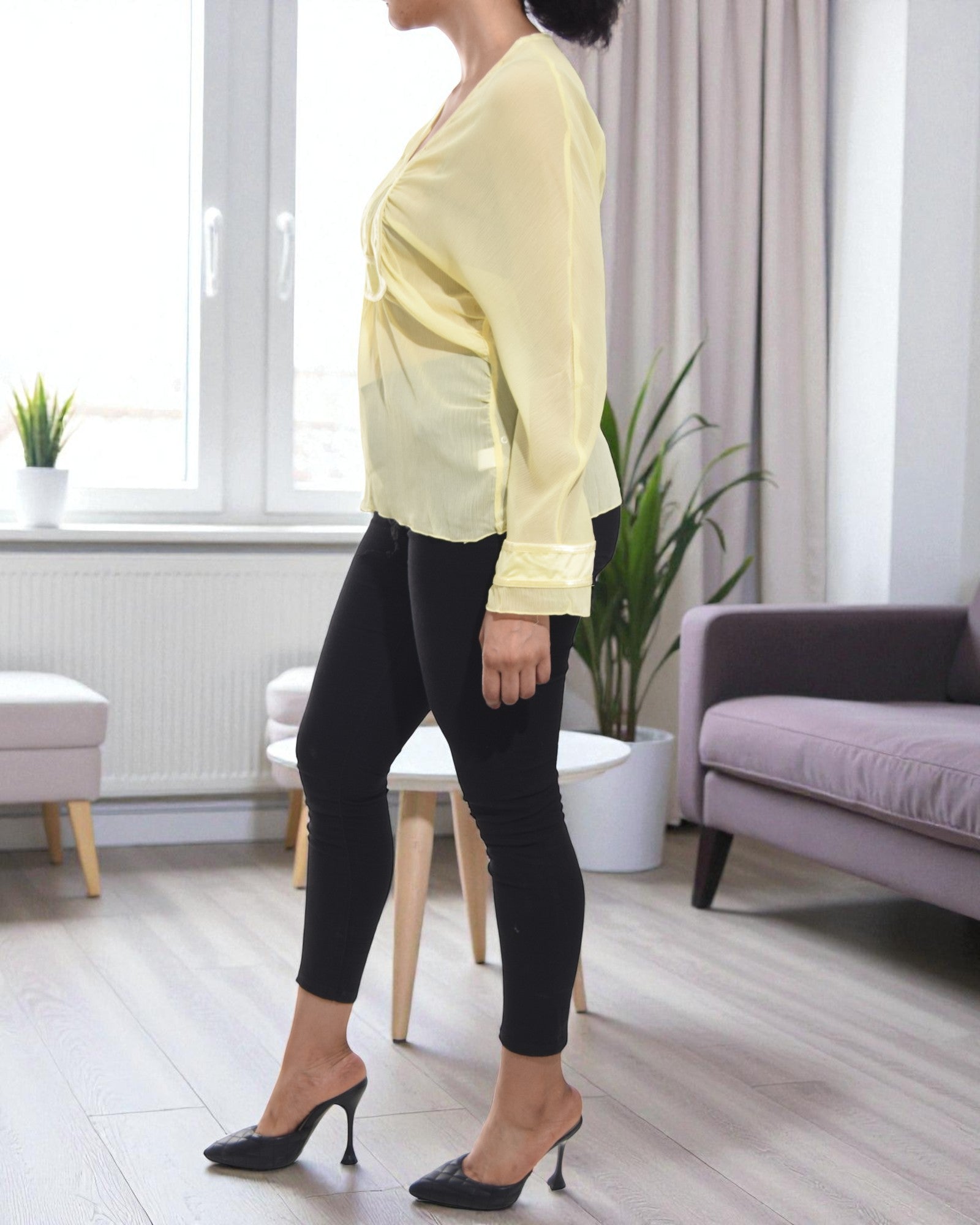 Ladies Yellow Chiffon Top - StylePhase SA